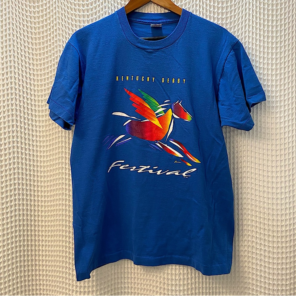 Vintage 1996 Kentucky Derby Pegasus Graphic Single Stitch Shirt 🐎